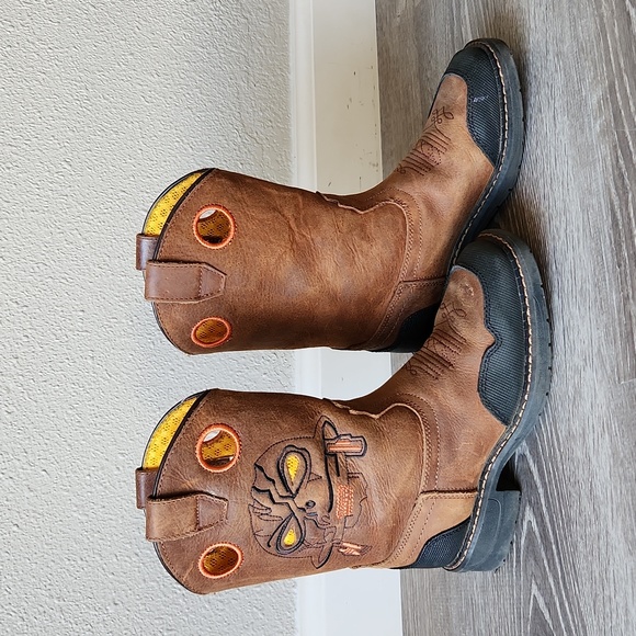 Other - CODY JAMES BOYS SKULL WORK BOOTS - BROAD SQUARE TOE Size 1 D